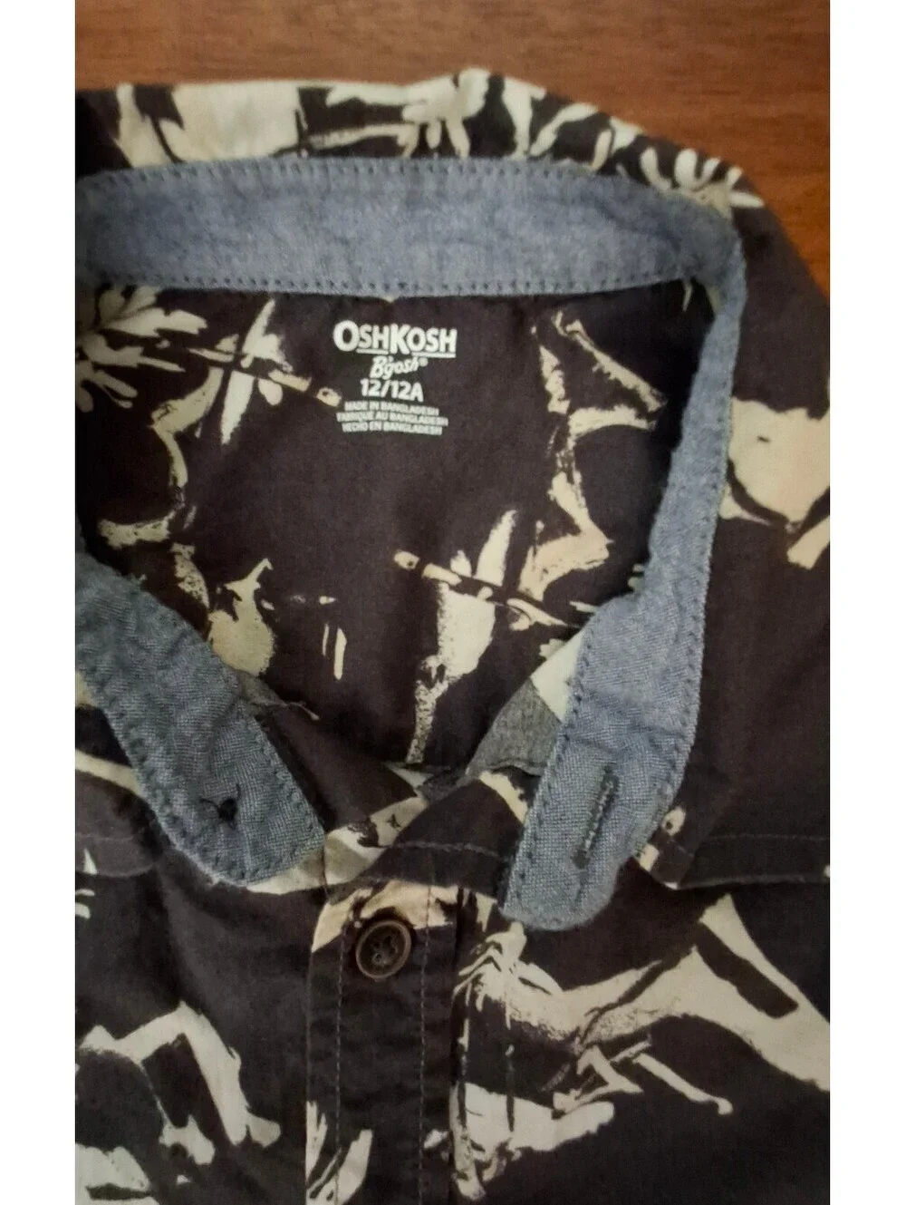 OshKosh B'gosh Boys' Size 12/12A Tropical Print Short Sleeve Shirt – Cool and Qu